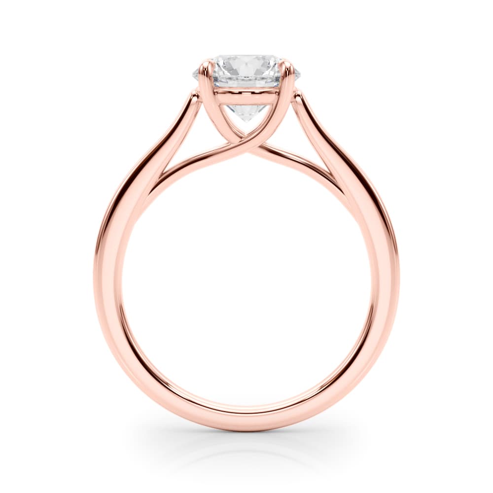 Solitaire Trellis Engagement Ring, style 85075, Side view in rose gold