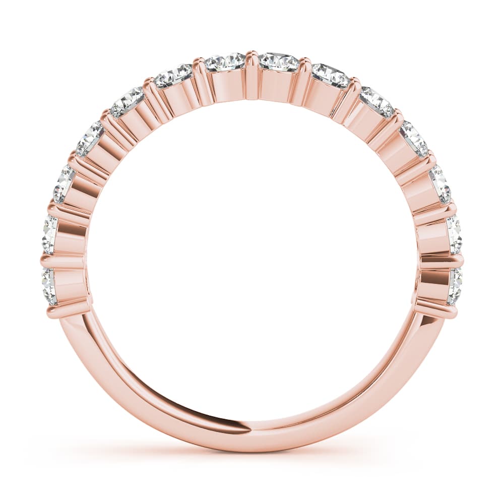 Single Row Prong Set Wedding Ring (0.48 ct. tw.), Side view in rose gold