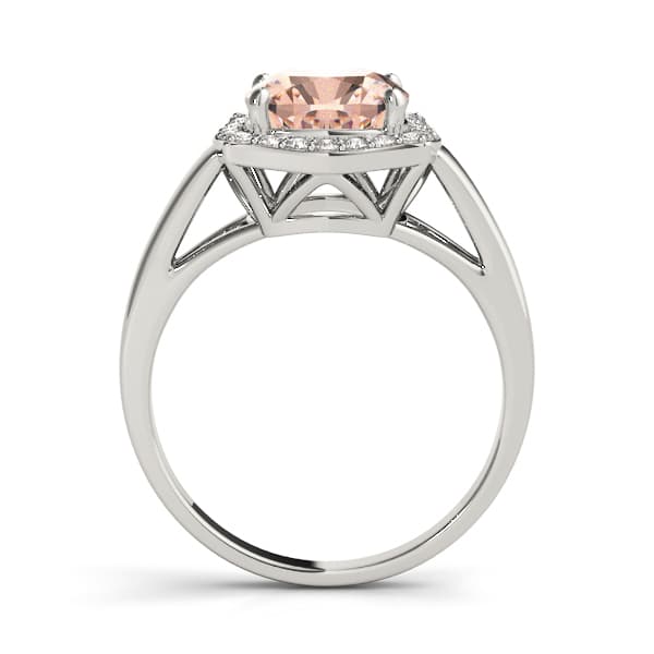 Fashion Rings Cushion (0.07 ct. tw.), Side view in white gold or platinum