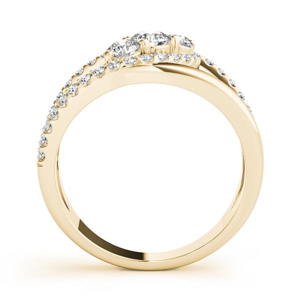 Bypass 3-Stone Split Shank Fashion Rings (5/8 ct. tw.), Side view in yellow gold