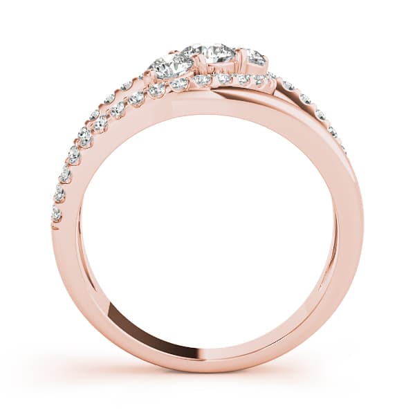 Bypass 3-Stone Split Shank Fashion Rings (5/8 ct. tw.), Side view in rose gold