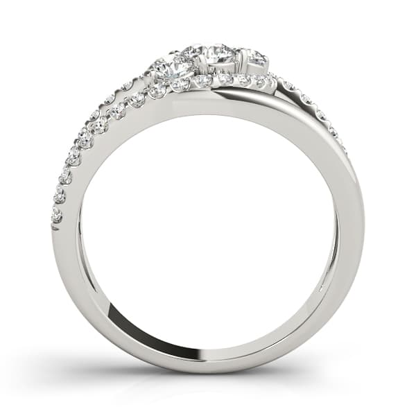 Bypass 3-Stone Split Shank Fashion Rings (5/8 ct. tw.), Side view in white gold or platinum