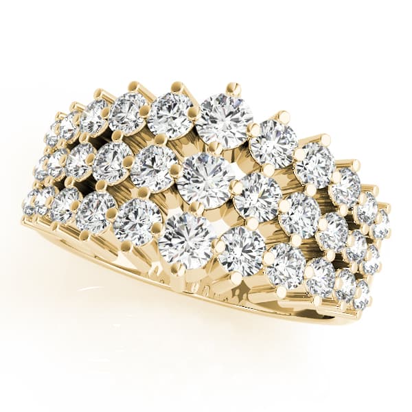 Multi-Row Prong Set Fashion Ring (1.83 ct. tw.), Front view in yellow gold