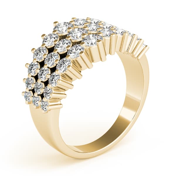 Multi-Row Prong Set Fashion Ring (1.83 ct. tw.), Angle view in yellow gold