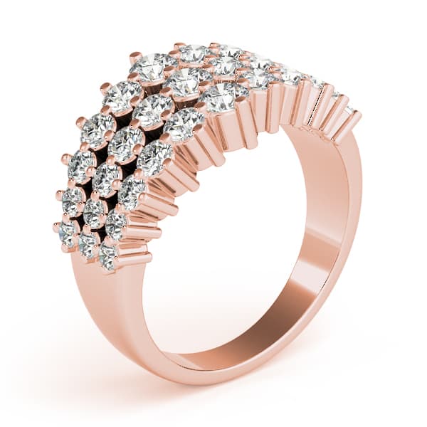 Multi-Row Prong Set Fashion Ring (1.83 ct. tw.), Angle view in rose gold
