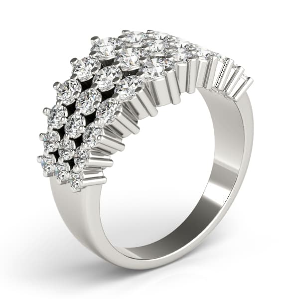 Multi-Row Prong Set Fashion Ring (1.83 ct. tw.), Angle view in white gold or platinum
