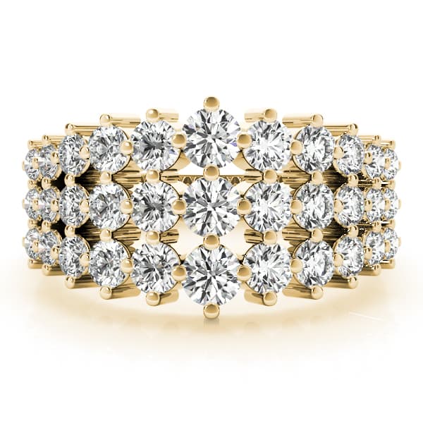 Multi-Row Prong Set Fashion Ring (1.83 ct. tw.), On hand view in yellow gold