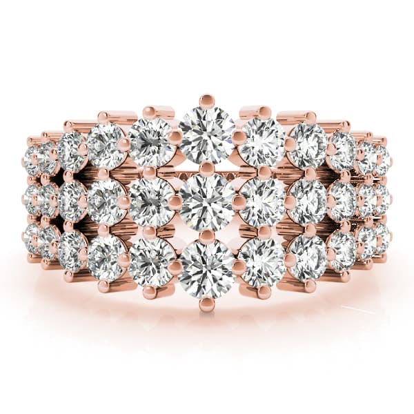 Multi-Row Prong Set Fashion Ring (1.83 ct. tw.), On hand view in rose gold