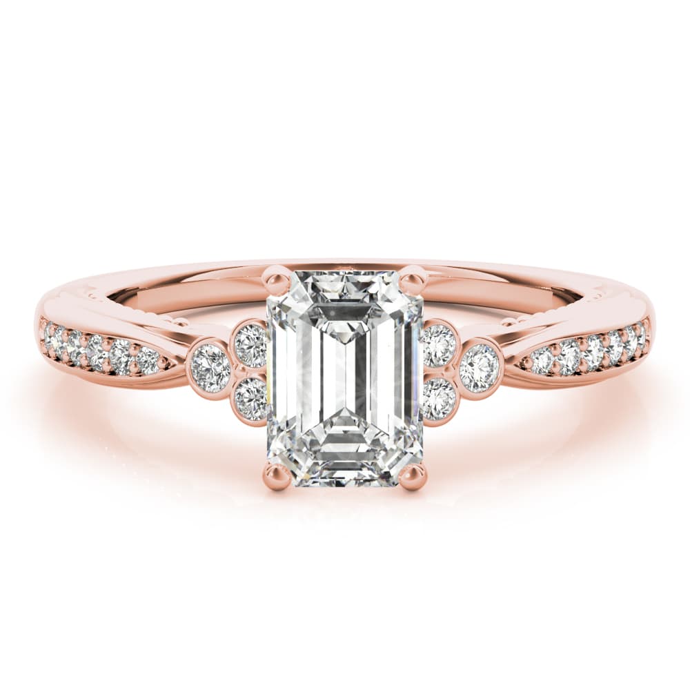 Fashion Rings Emerald Cut, style 85106, On hand view in rose gold