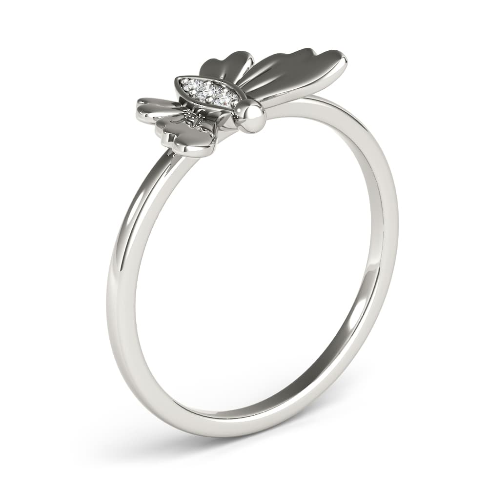 Butterfly Fashion Ring (0.03 ct. tw.), Angle view in white gold or platinum