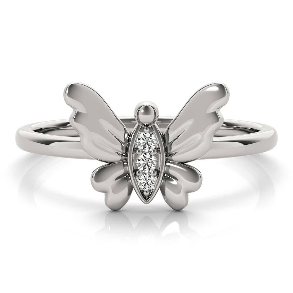 Butterfly Fashion Ring (0.03 ct. tw.), On hand view in white gold or platinum