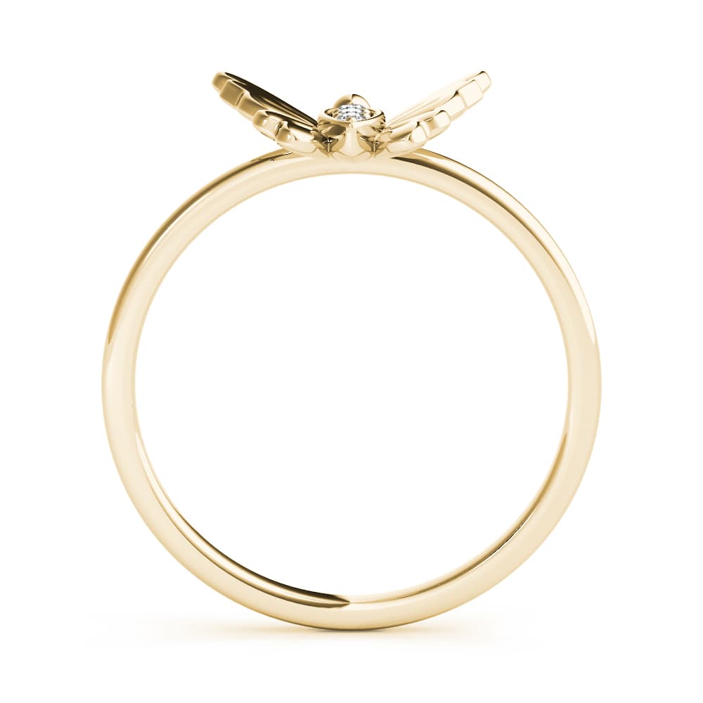 Butterfly Fashion Ring (0.03 ct. tw.), Side view in yellow gold