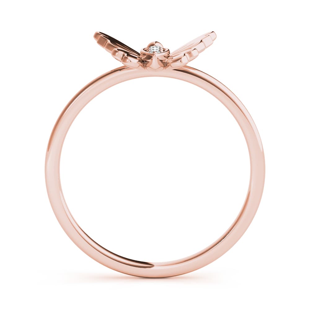 Butterfly Fashion Ring (0.03 ct. tw.), Side view in rose gold