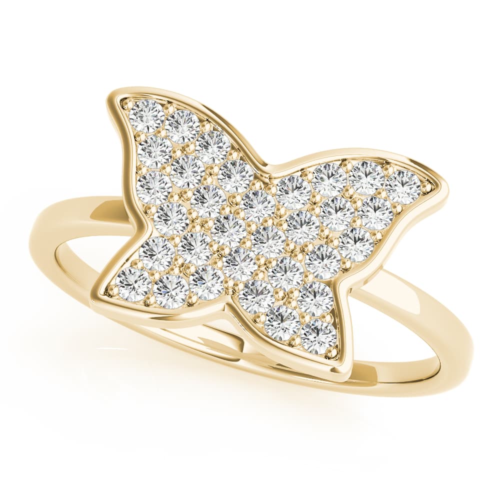 Butterfly Fashion Ring (1/3 ct. tw.), Front view in yellow gold