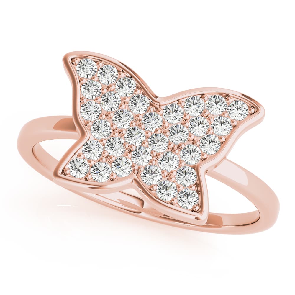 Butterfly Fashion Ring (1/3 ct. tw.), Front view in rose gold