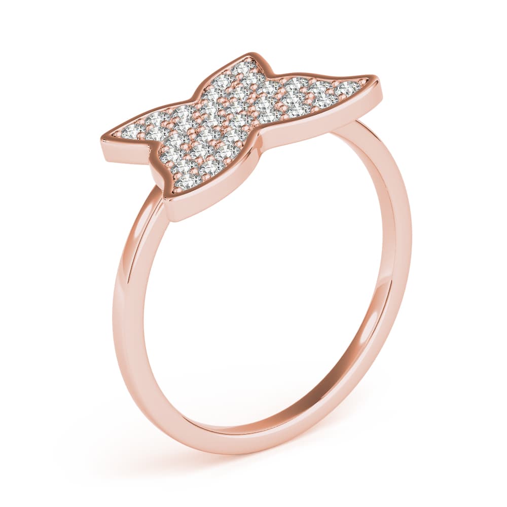 Butterfly Fashion Ring (1/3 ct. tw.), Angle view in rose gold