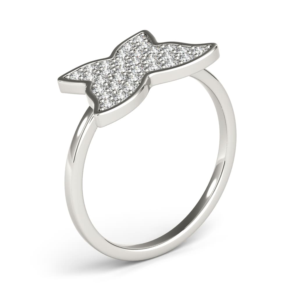 Butterfly Fashion Ring (1/3 ct. tw.), Angle view in white gold or platinum