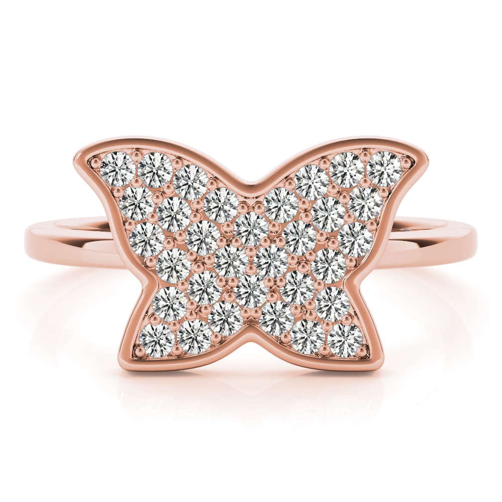 Butterfly Fashion Ring (1/3 ct. tw.), On hand view in rose gold