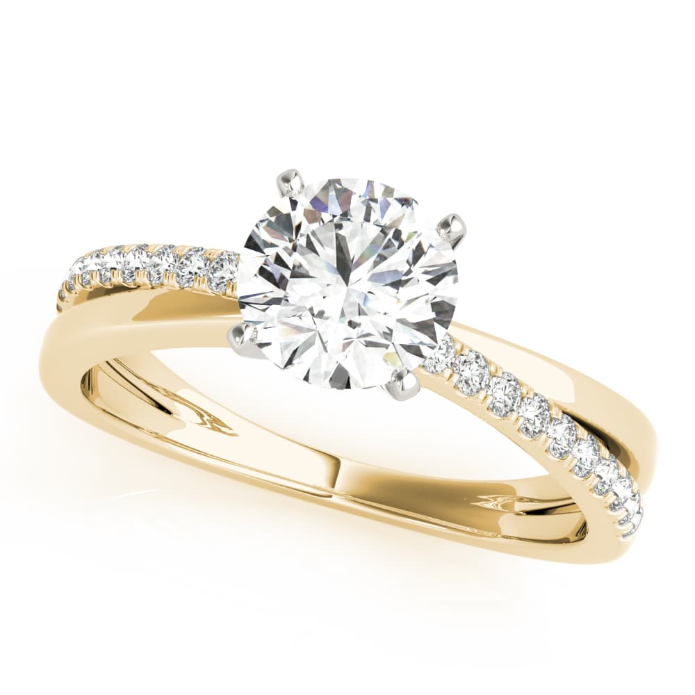 Intertwined Engagement Ring, style 85112, Front view in yellow gold