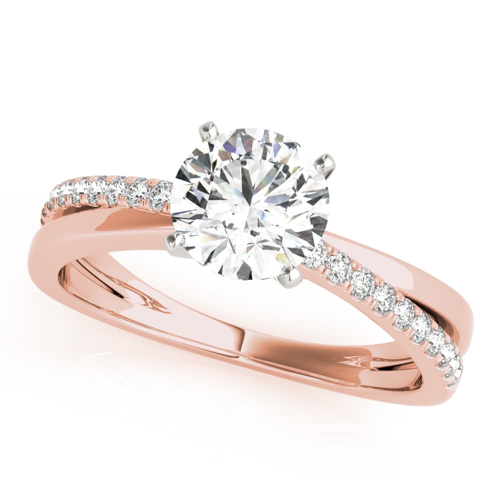 Intertwined Engagement Ring, style 85112, Front view in rose gold