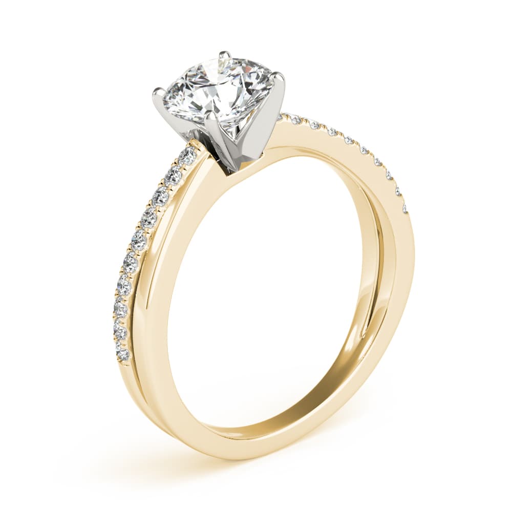 Intertwined Engagement Ring, style 85112, Angle view in yellow gold