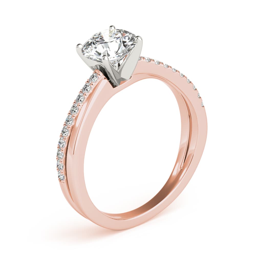 Intertwined Engagement Ring, style 85112, Angle view in rose gold