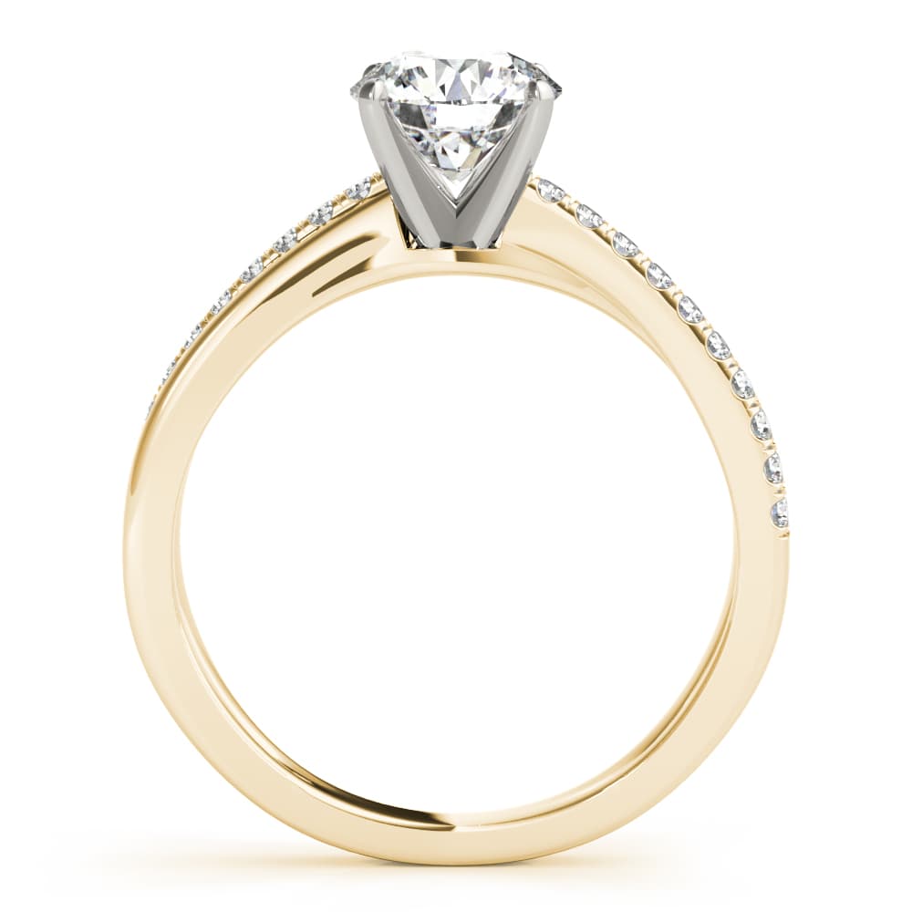 Intertwined Engagement Ring, style 85112, Side view in yellow gold