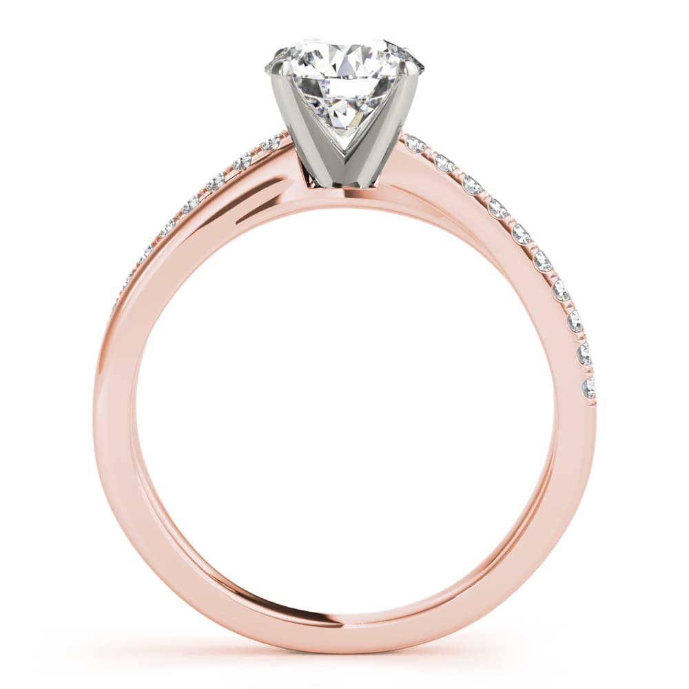 Intertwined Engagement Ring, style 85112, Side view in rose gold