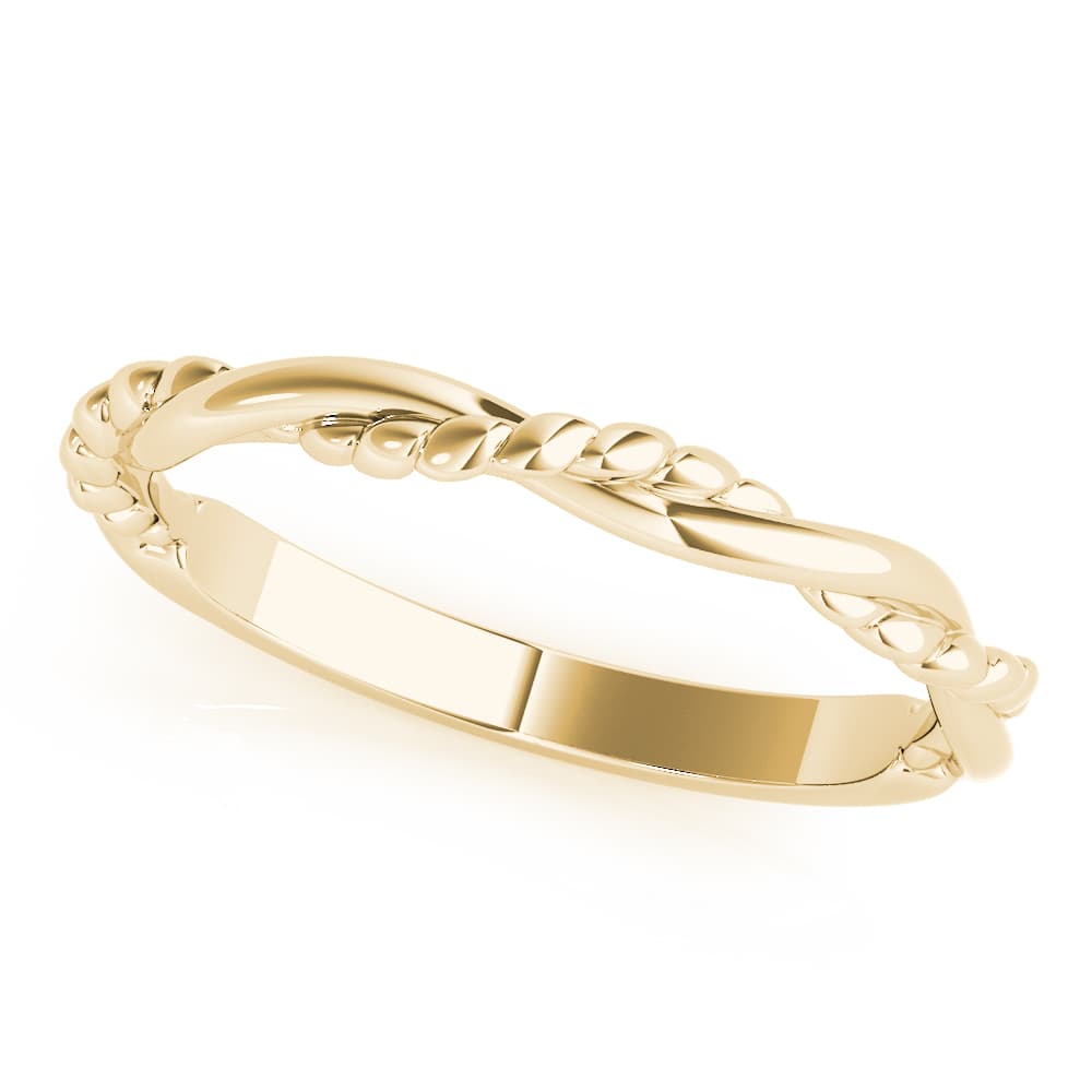 Twisted Filigree Gold Band, Front view in yellow gold