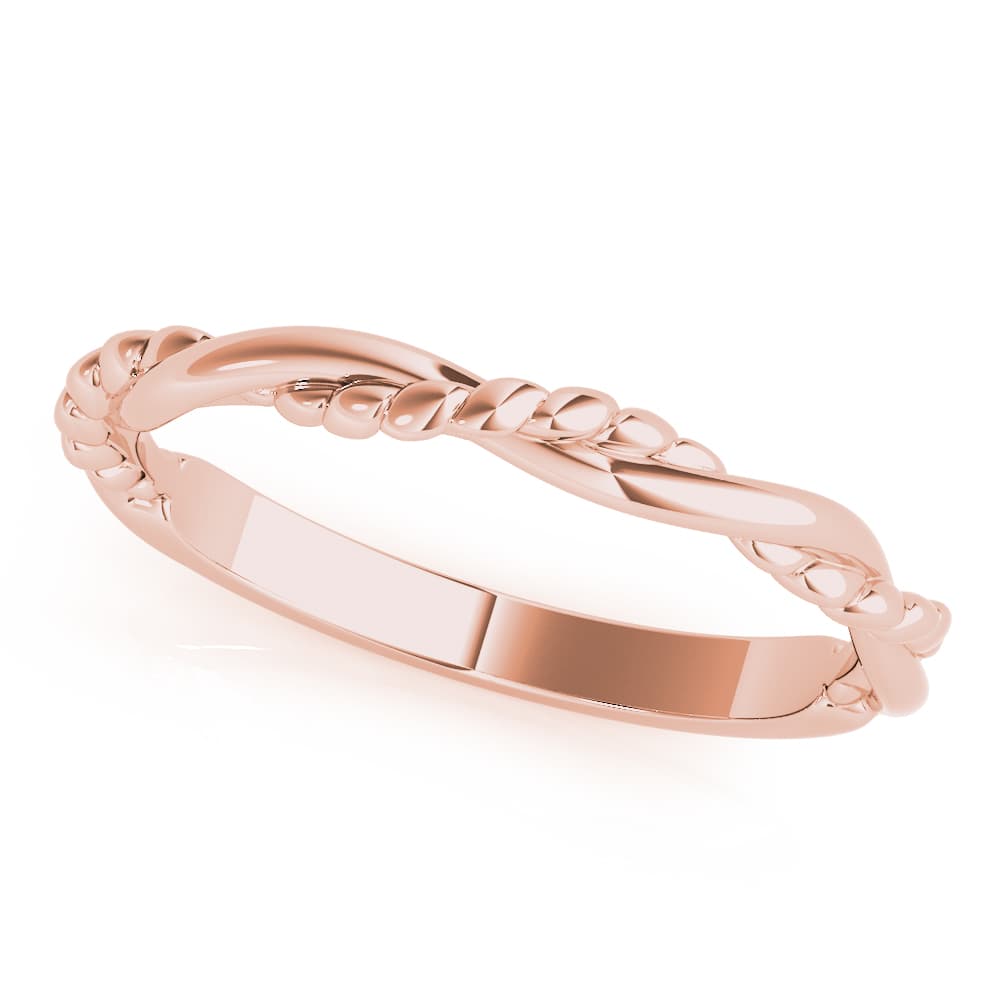 Twisted Filigree Gold Band, Front view in rose gold
