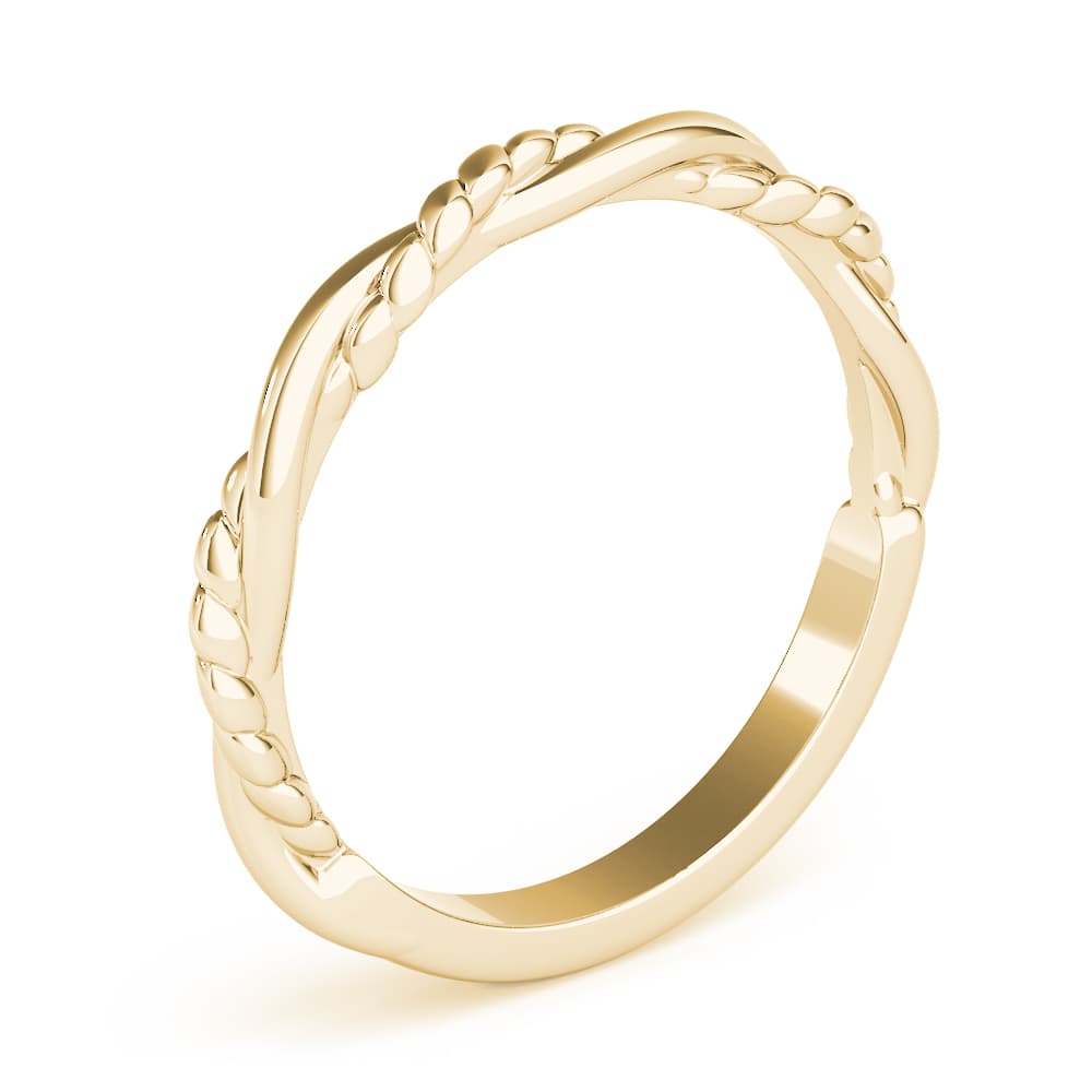 Twisted Filigree Gold Band, Angle view in yellow gold