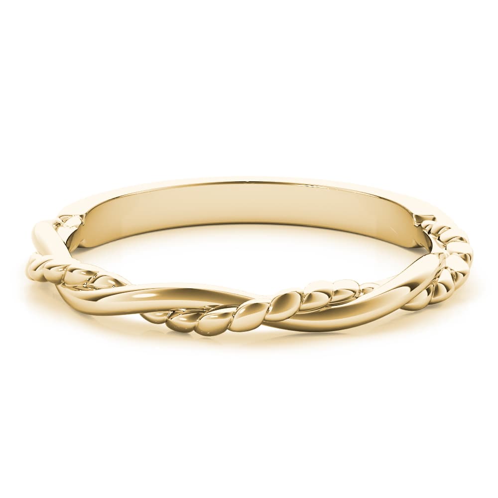 Twisted Filigree Gold Band, On hand view in yellow gold