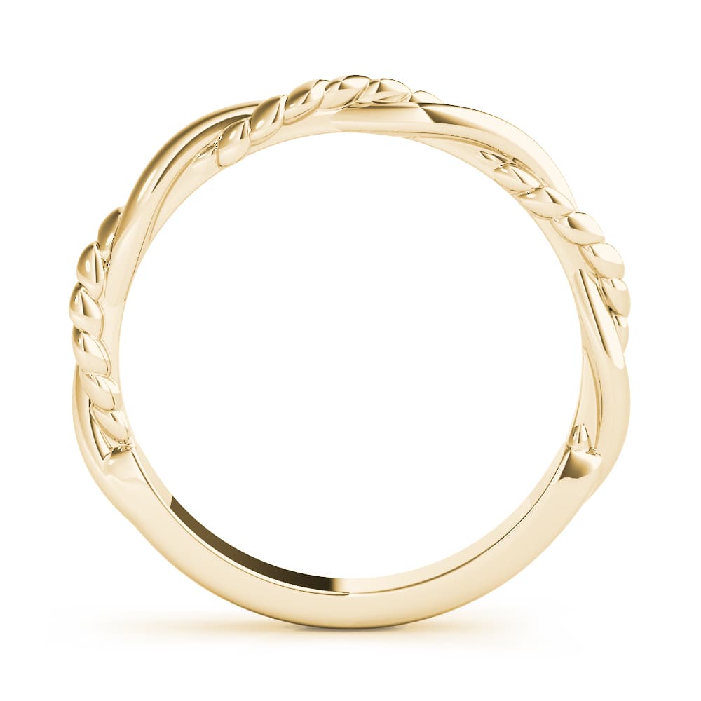 Twisted Filigree Gold Band, Side view in yellow gold