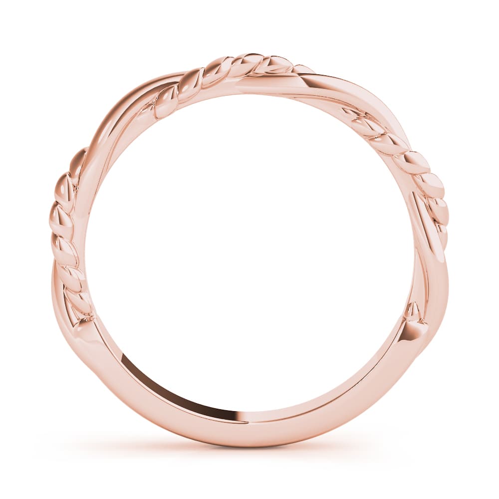 Twisted Filigree Gold Band, Side view in rose gold