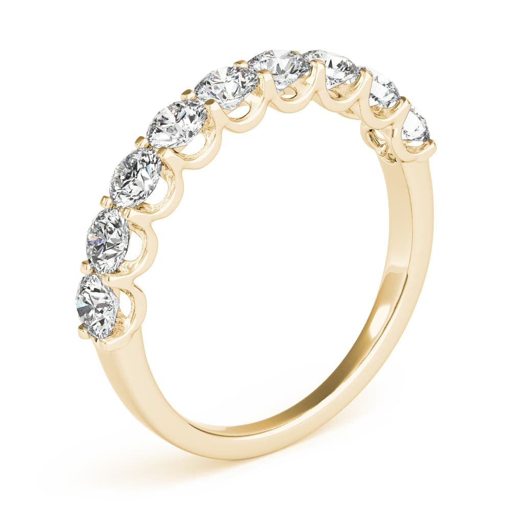 Shared Prong Wedding Band (1 1/2 ct. tw.), Angle view in yellow gold
