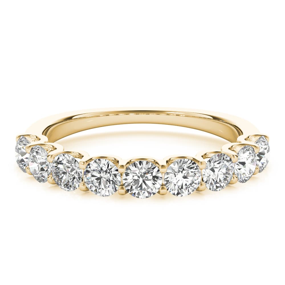 Shared Prong Wedding Band (1 1/2 ct. tw.), On hand view in yellow gold