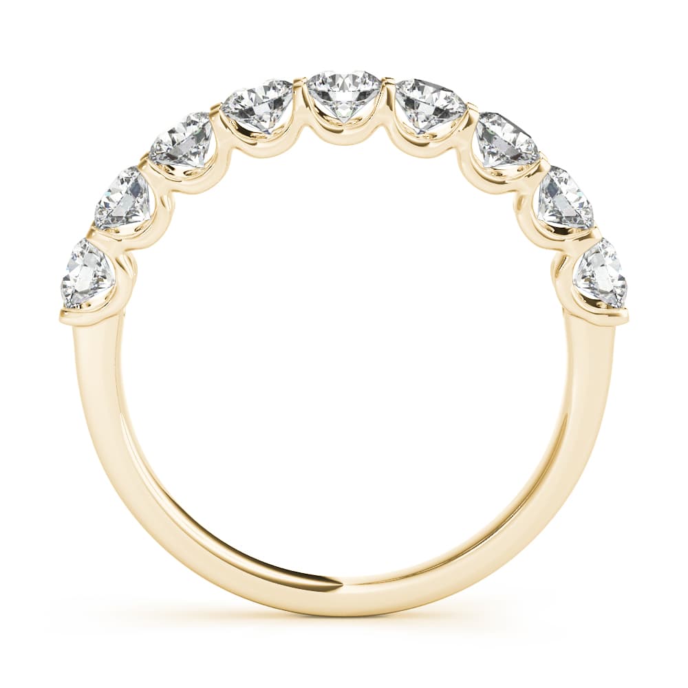 Shared Prong Wedding Band (1 1/2 ct. tw.), Side view in yellow gold