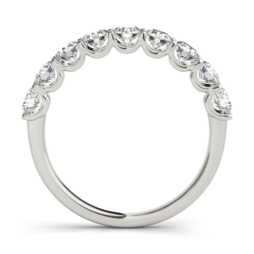Shared Prong Wedding Band (1 1/2 ct. tw.), Side view in white gold or platinum