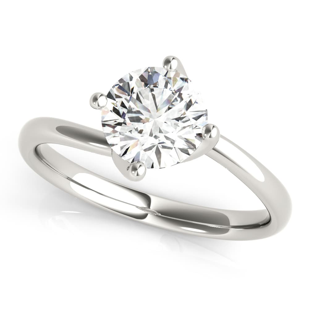 Bypass Solitaire Round Engagement Ring — style 85120 in 10k White Gold