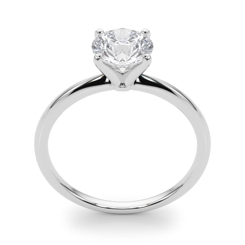 Round 4-Prong Solitaire Engagement Ring, style 85121, Top view in white gold or platinum