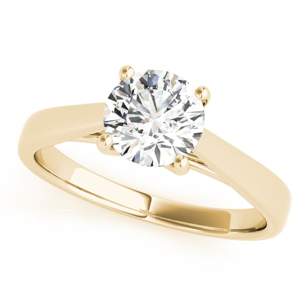 4-Prong Cathedral Solitaire Engagement Ring, style 85122, Front view in yellow gold