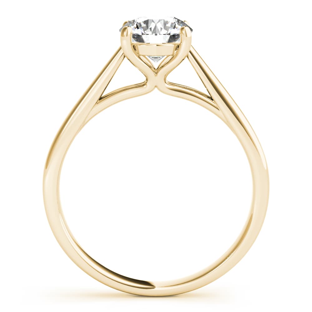 4-Prong Cathedral Solitaire Engagement Ring, style 85122, Side view in yellow gold