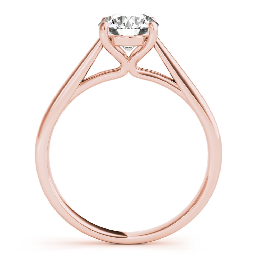 4-Prong Cathedral Solitaire Engagement Ring, style 85122, Side view in rose gold