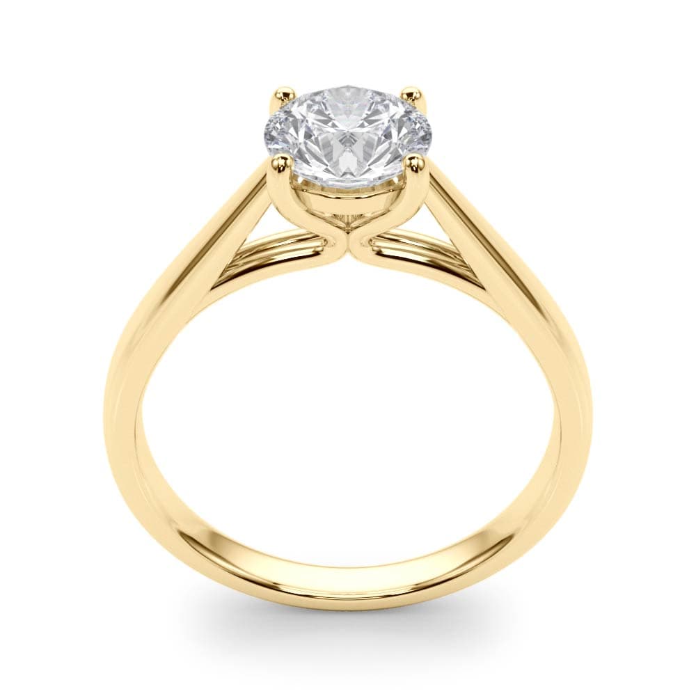 4-Prong Cathedral Solitaire Engagement Ring, style 85122, Top view in yellow gold