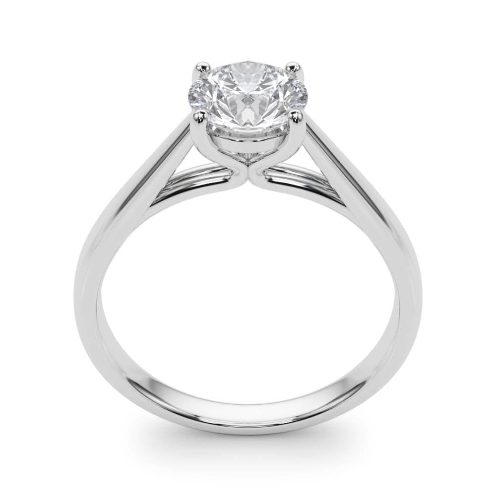 4-Prong Cathedral Solitaire Engagement Ring, style 85122, Top view in white gold or platinum