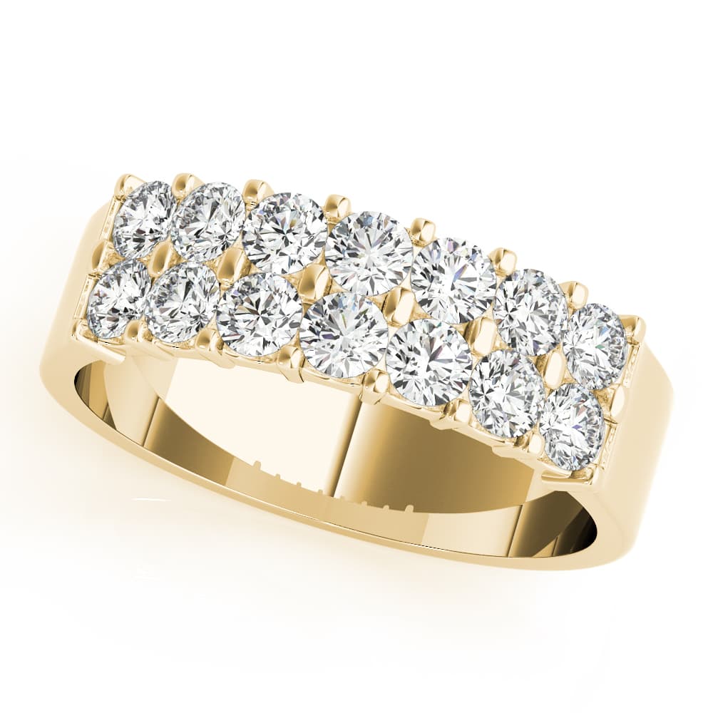 Two Row Band (0.91 ct. tw.), Front view in yellow gold