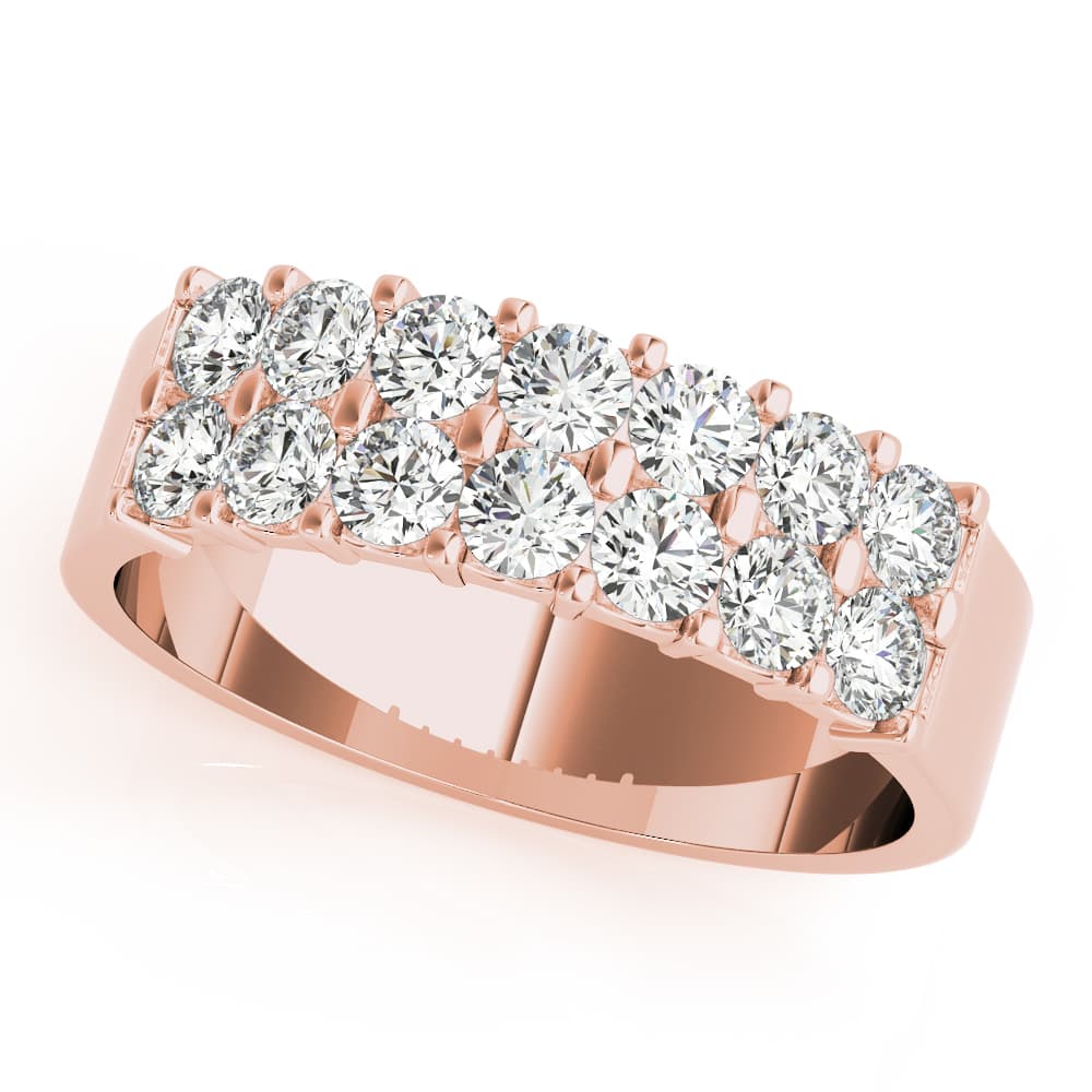 Two Row Band (0.91 ct. tw.), Front view in rose gold