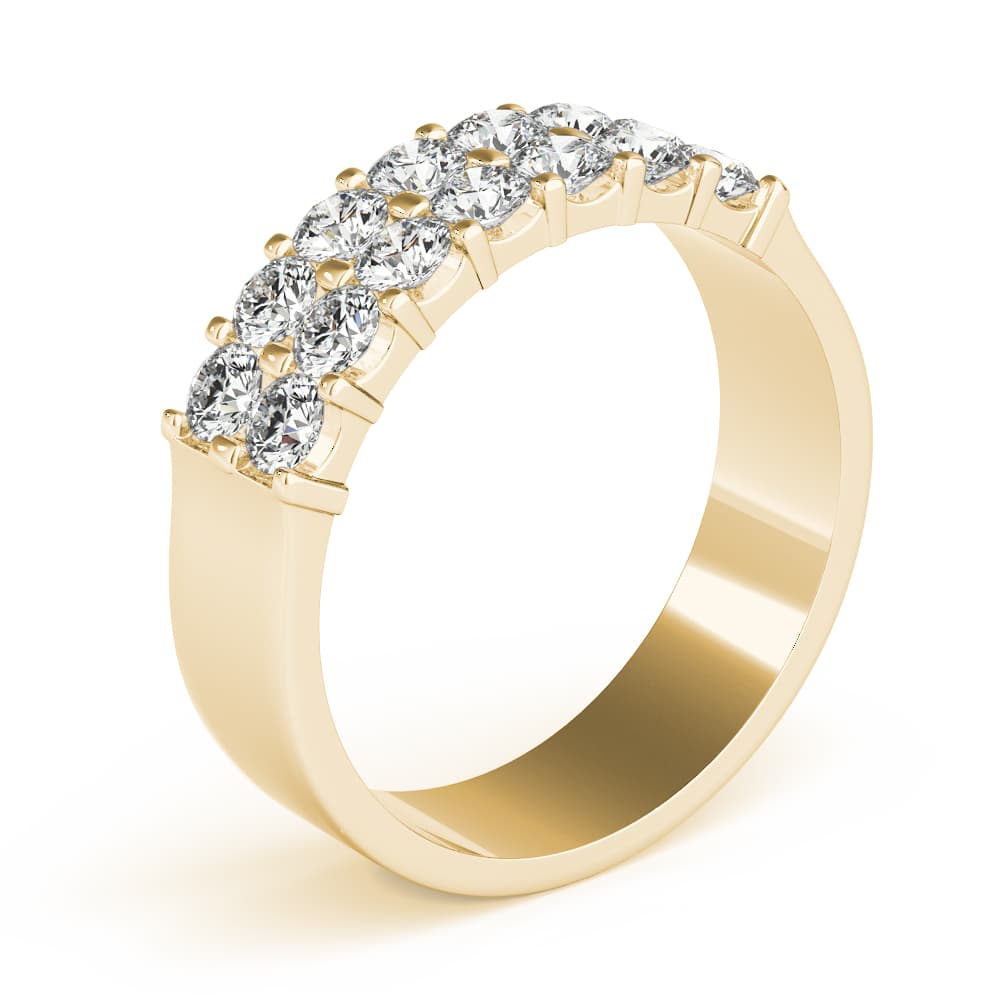 Two Row Band (0.91 ct. tw.), Angle view in yellow gold