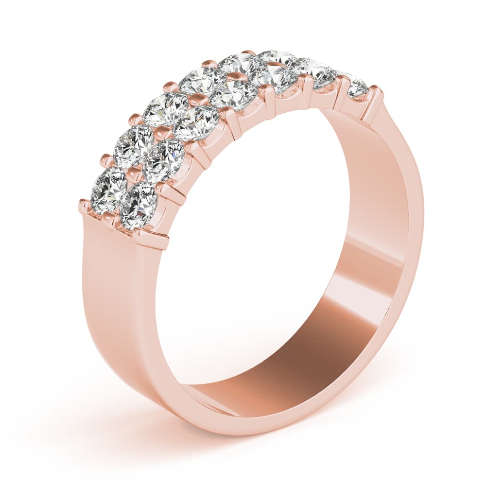 Two Row Band (0.91 ct. tw.), Angle view in rose gold