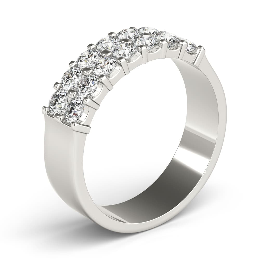 Two Row Band (0.91 ct. tw.), Angle view in white gold or platinum